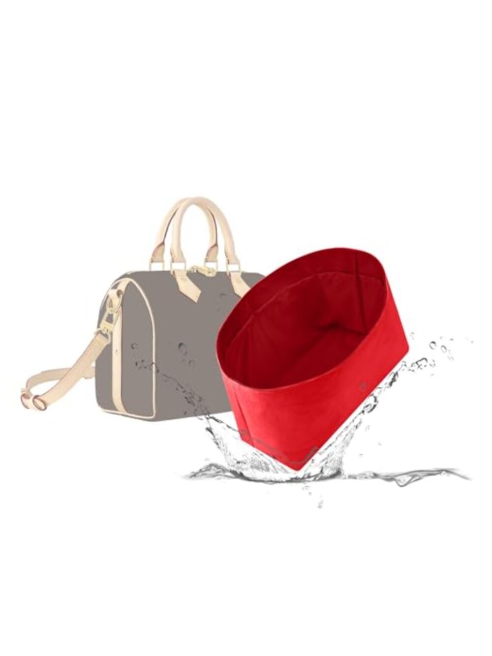 Lightweight Handbag Organizer Insert Satin Lined Purse Liner Travel Packing